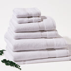 ORGANIC TOWELS 650 GSM "THE FULL HOUSE" SET - PEARL WHITE