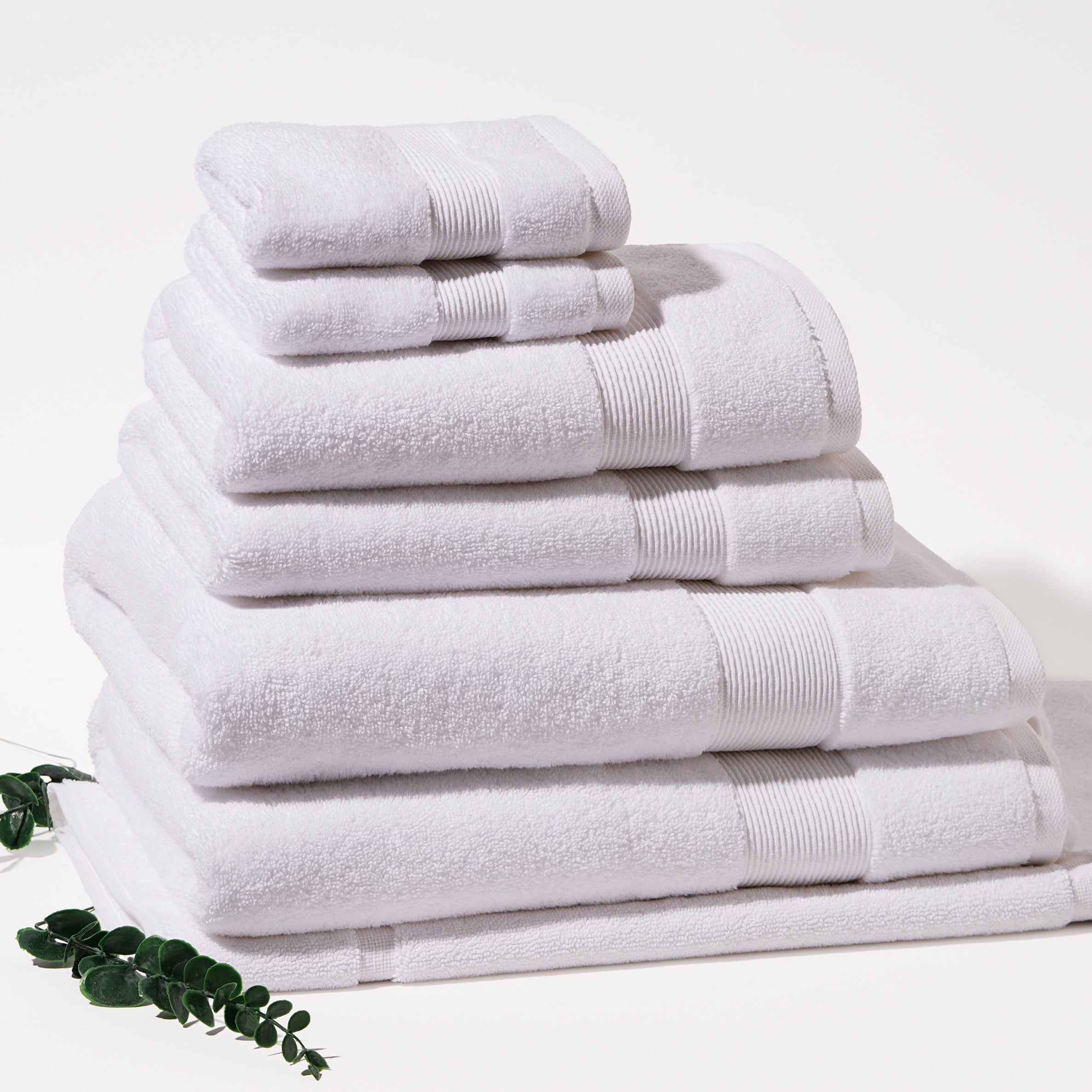 ORGANIC TOWELS 650 GSM "THE FULL HOUSE" SET - PEARL WHITE