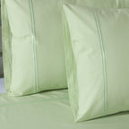 250 TC ORGANIC COTTON COLOURED EMBROIDERED SHEET SET - REEF
