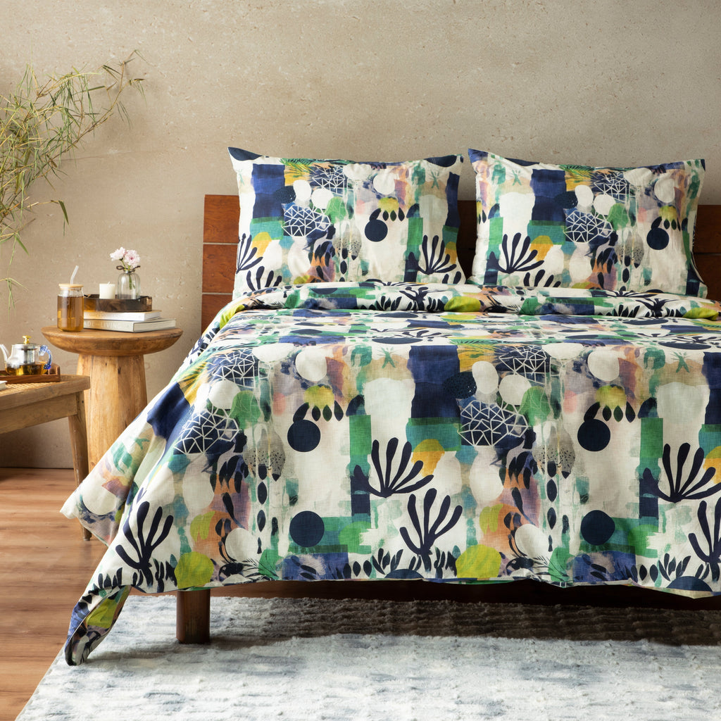 SAFARI 250 TC PERCALE 100% ORGANIC COTTON PRINTED DUVET COVER SET