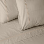 250 TC ORGANIC COLOURED EMBROIDERED SHEET SET - DUNE