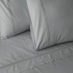 250 TC ORGANIC COTTON COLOURED EMBROIDERED SHEET SET - GREYSTONE