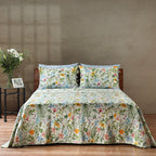 GARDEN WALK COTTON PERCALE REVERSIBLE QUILT COVER SET