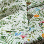 GARDEN WALK COTTON PERCALE REVERSIBLE QUILT COVER SET