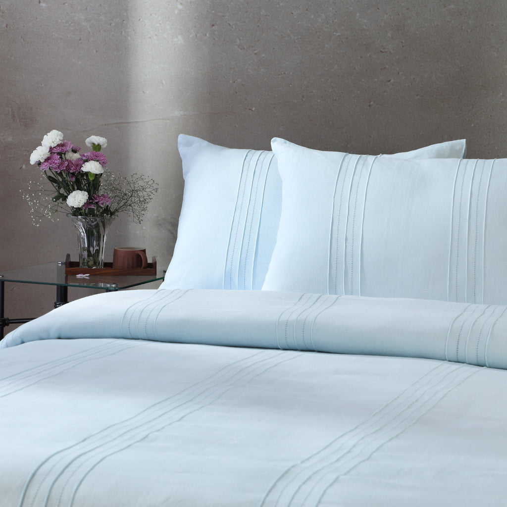 HEIRLOOM 100% PURE LINEN DUVET COVER SET - GLACIER BLUE