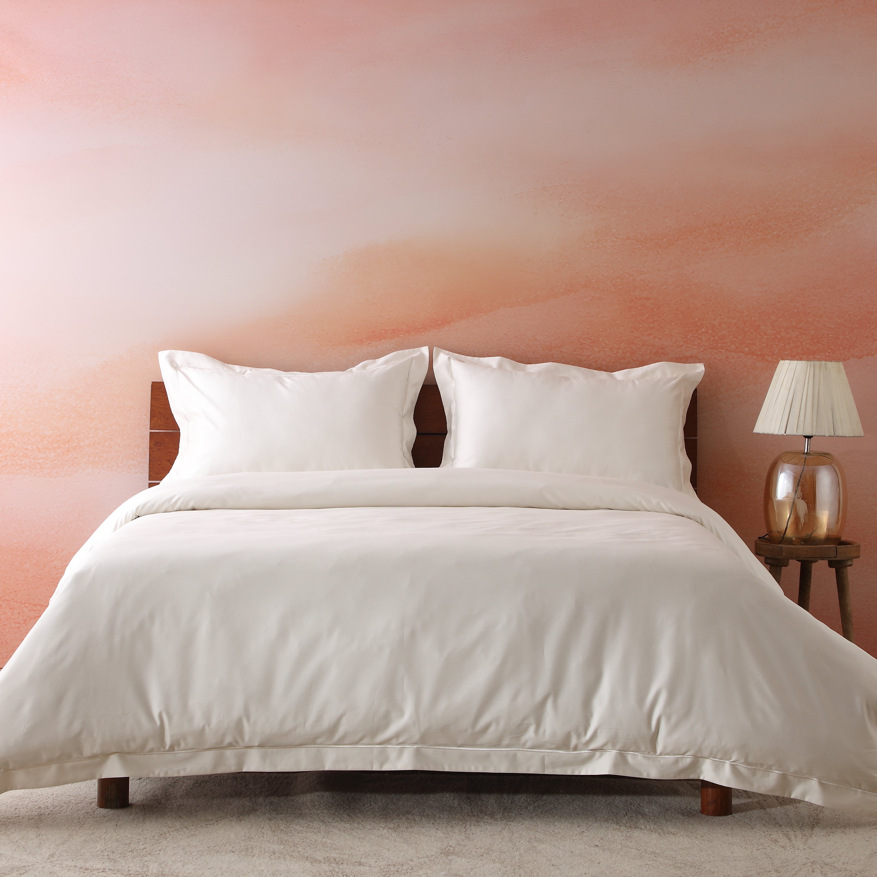 750 TC 100% ORGANIC COTTON IVORY DUVET COVER SET