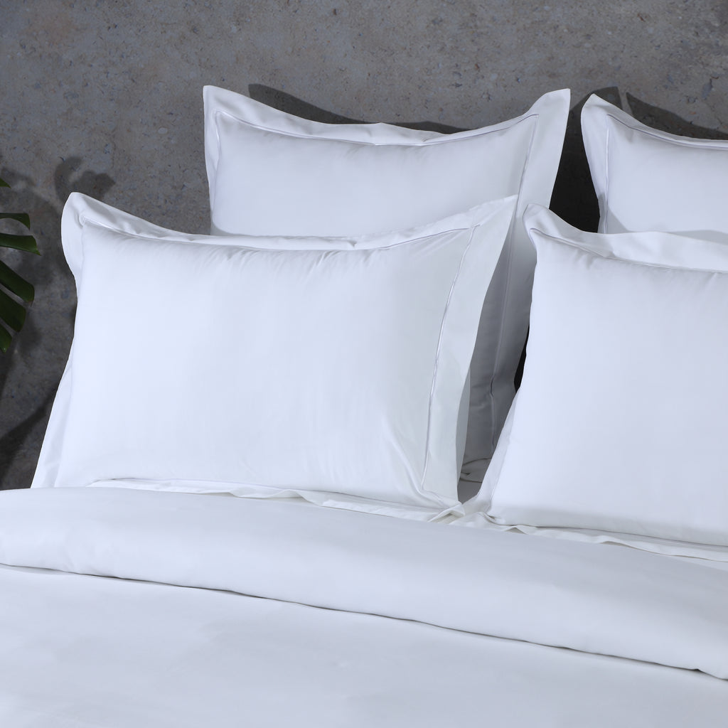 750 TC 100% ORGANIC COTTON WHITE DUVET COVER SET