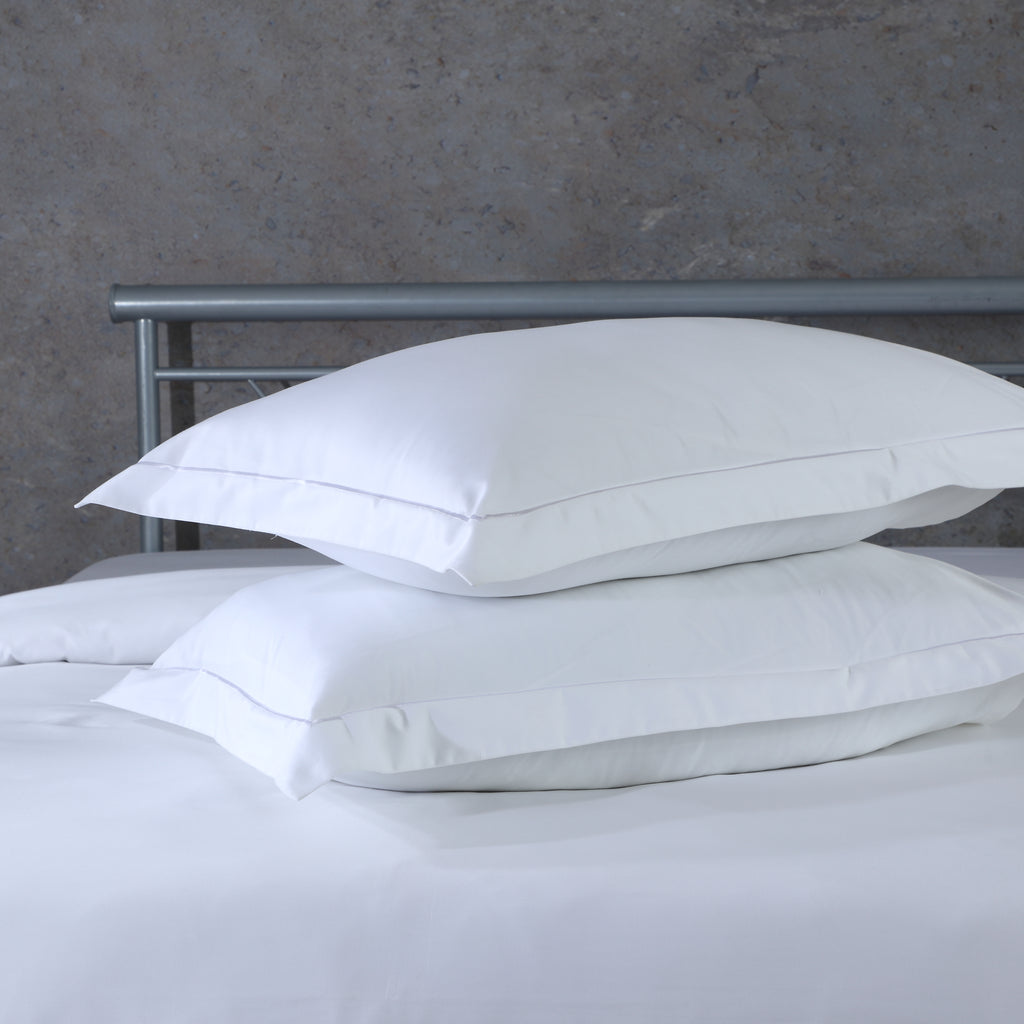 Whites of London white 750TC luxury GOTS certified organic cotton pillowcases stack Australia