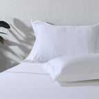 750 TC 100% ORGANIC COTTON EMBROIDERED SHEET SET - WHITE