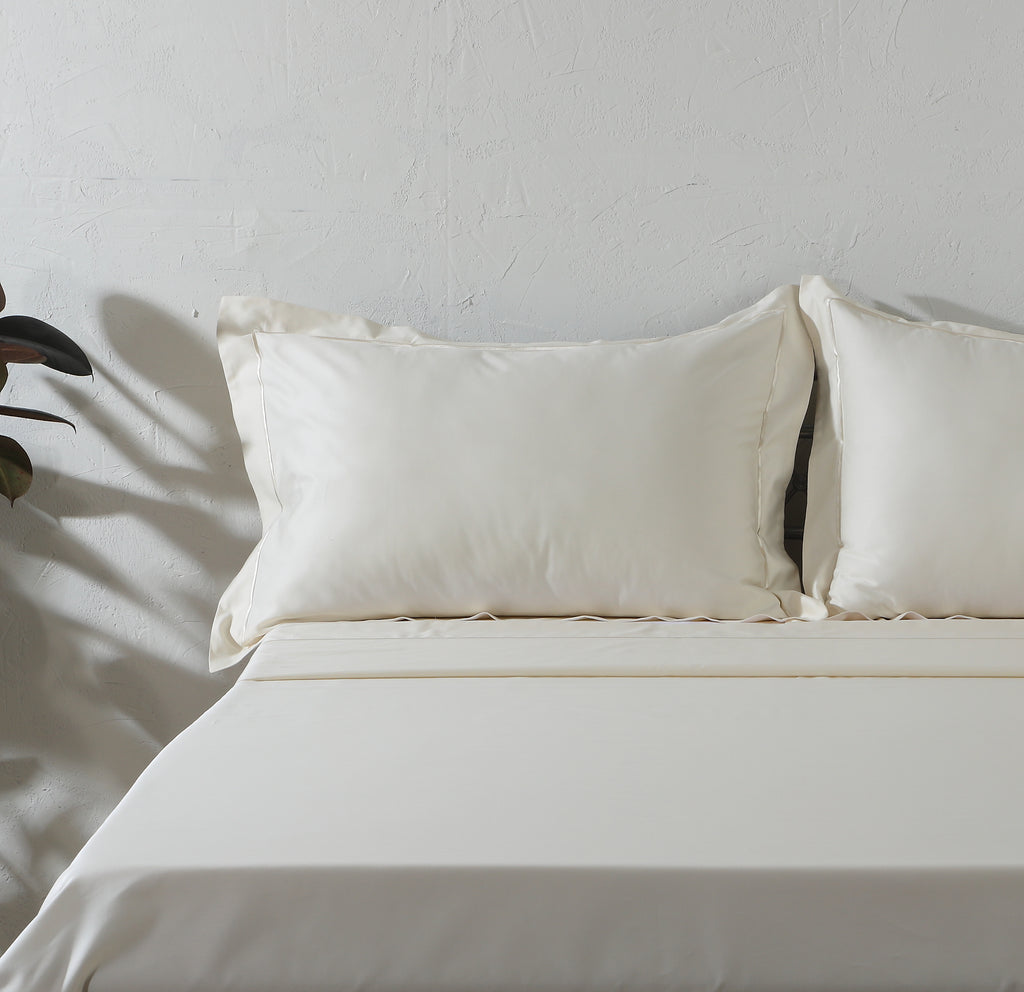 750 TC 100% ORGANIC COTTON EMBROIDERED SHEET SET - IVORY