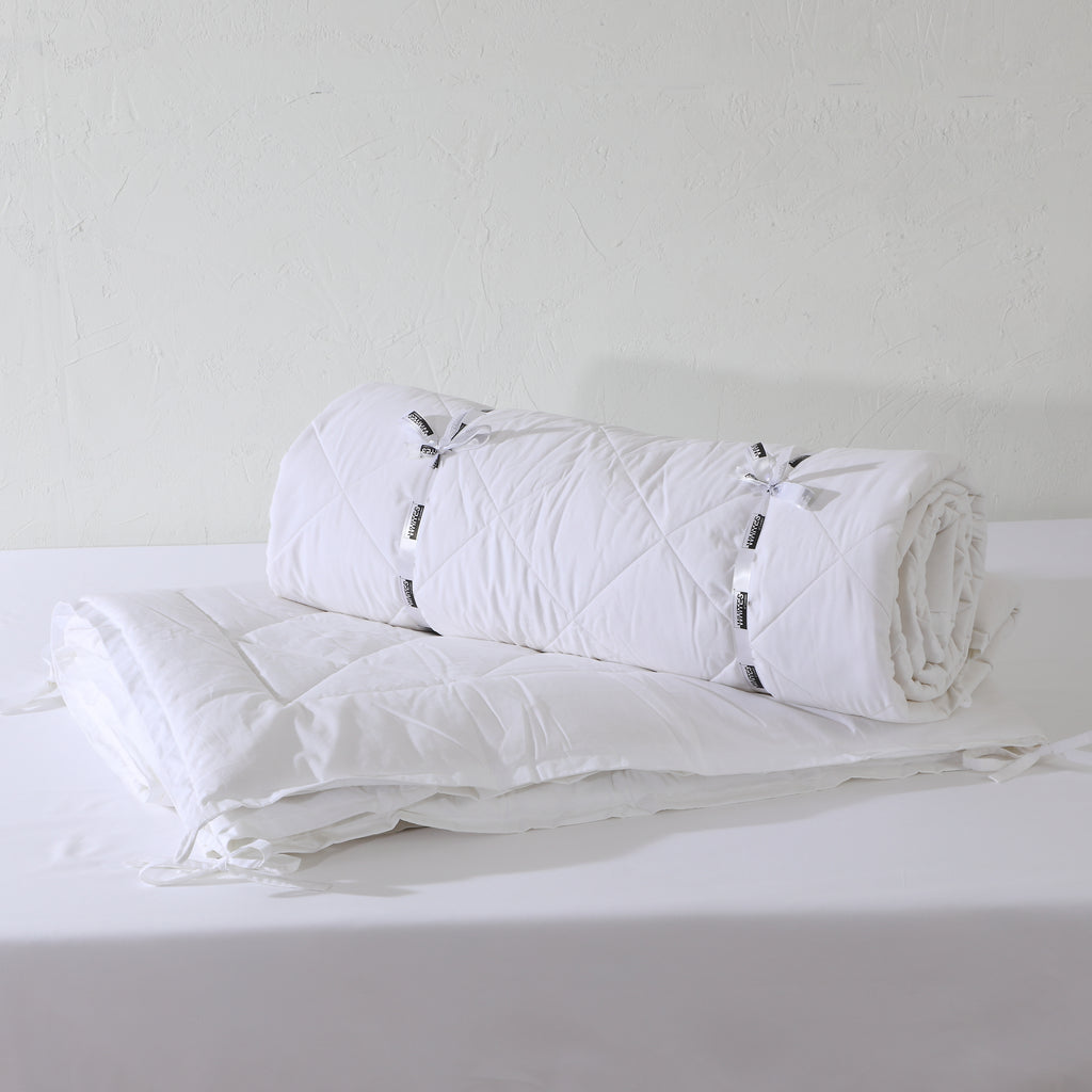 Whites of London Bamboo & Recycled Polyester Duvet Filler – rolled with corner ties Australia