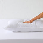 Whites of London Bamboo & Recycled Polyester Pillow Filler 50x75 hand press softness test Australia