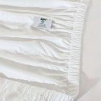 Organic Cotton Fitted Sheet elastic displayed. New Zealand and Australia. 