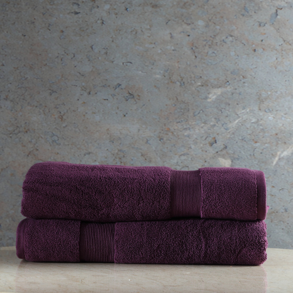 ORGANIC COTTON 650 GSM BATH SHEET SET - ITALIAN PLUM