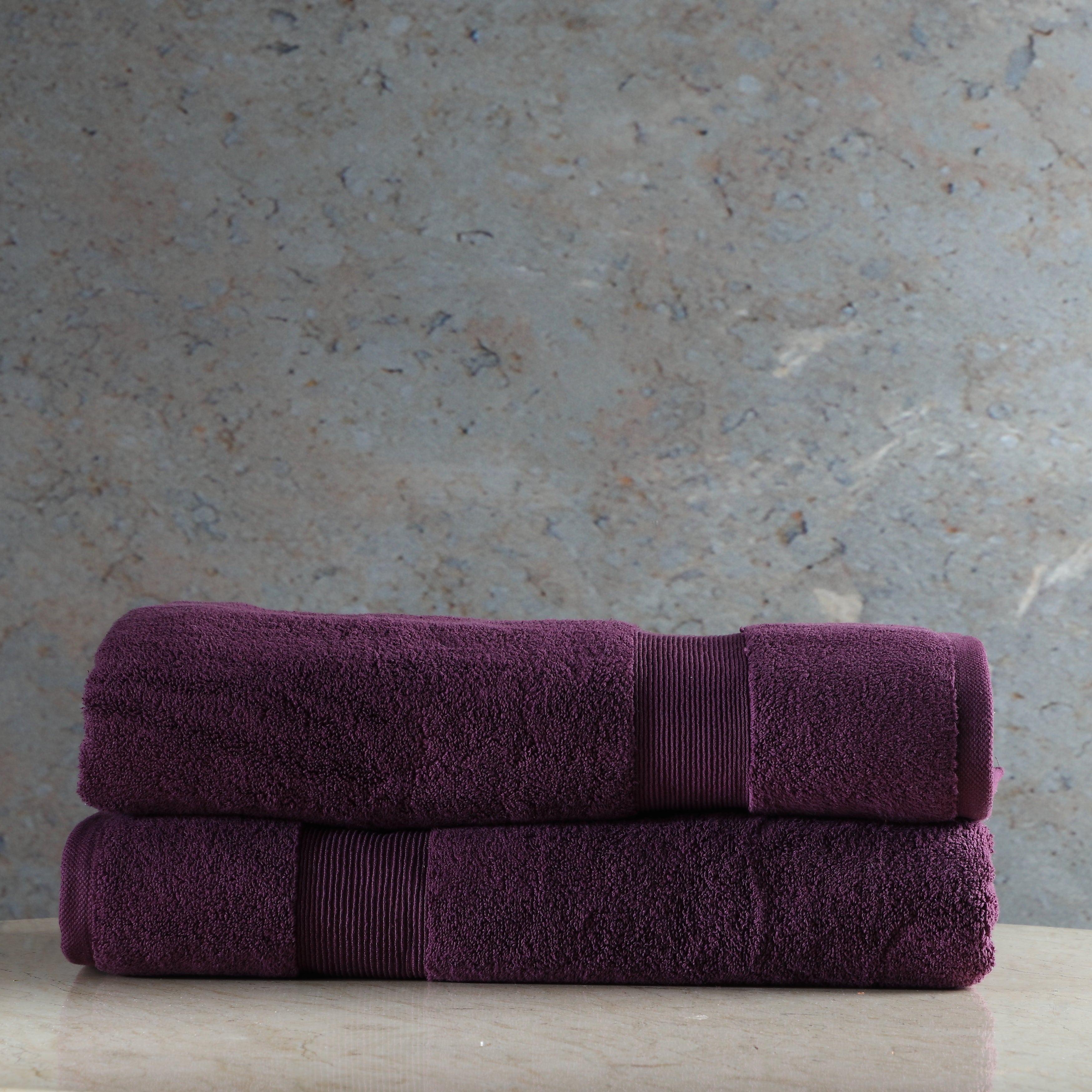 ORGANIC COTTON 650 GSM BATH SHEET SET - ITALIAN PLUM