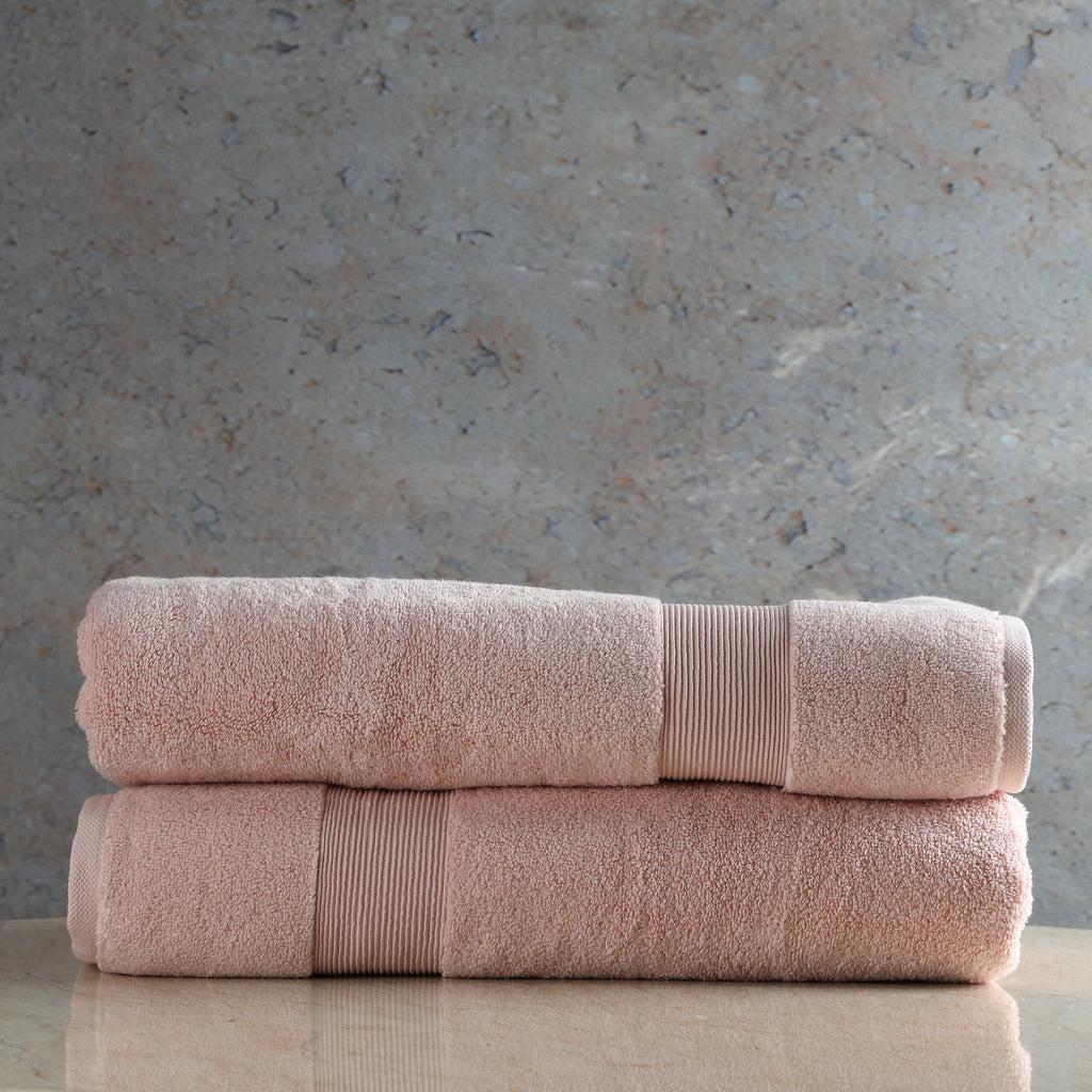 ORGANIC COTTON 650 GSM BATH SHEET SET - PALE BLUSH