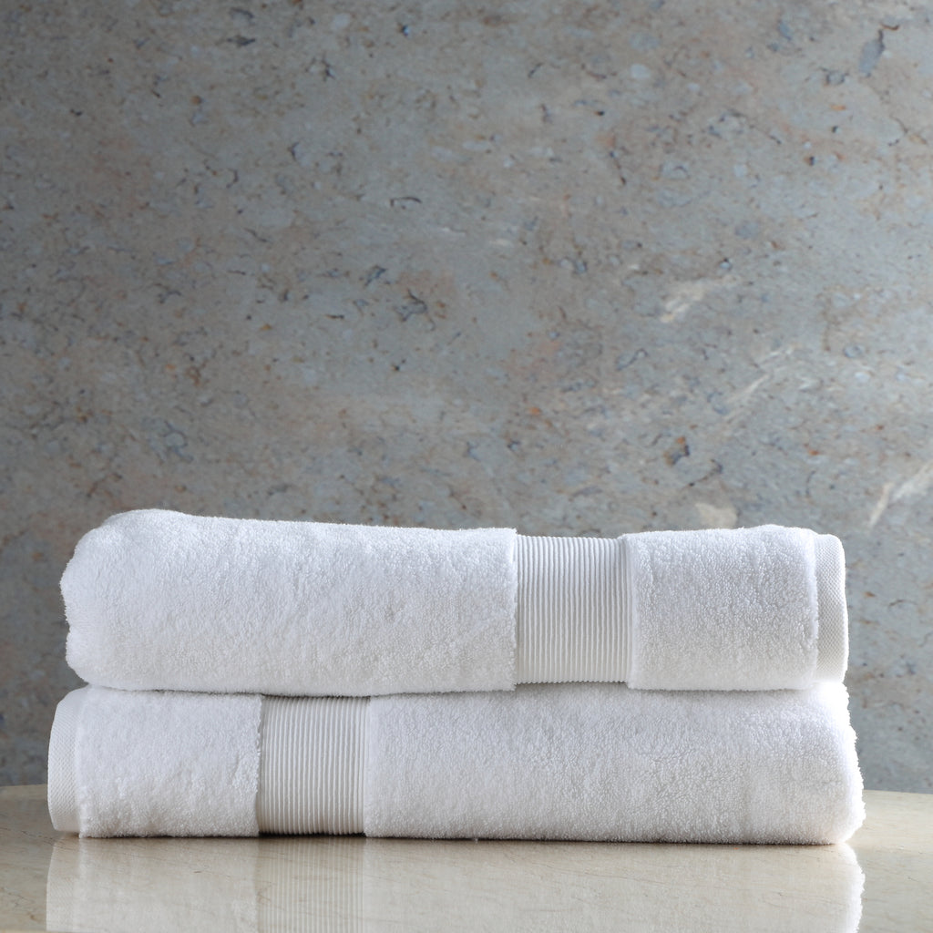 ORGANIC COTTON 650 GSM BATH SHEET SET - PEARL WHITE