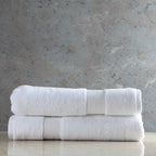 ORGANIC COTTON 650 GSM BATH SHEET SET - PEARL WHITE