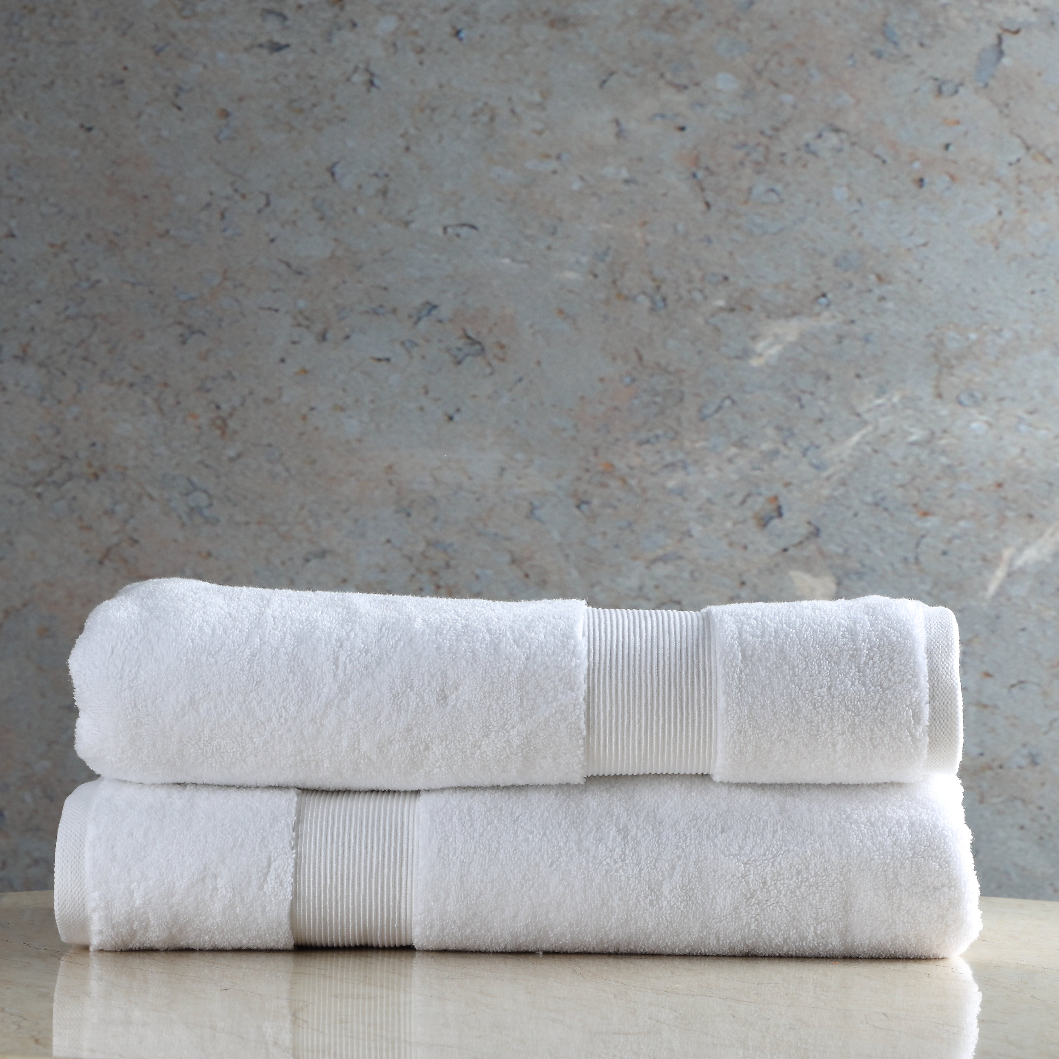 ORGANIC COTTON 650 GSM BATH SHEET SET - PEARL WHITE