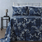 ORGANIC COTTON PERCALE PRINTED SHEET SET - MIDNIGHT FOREST 250TC
