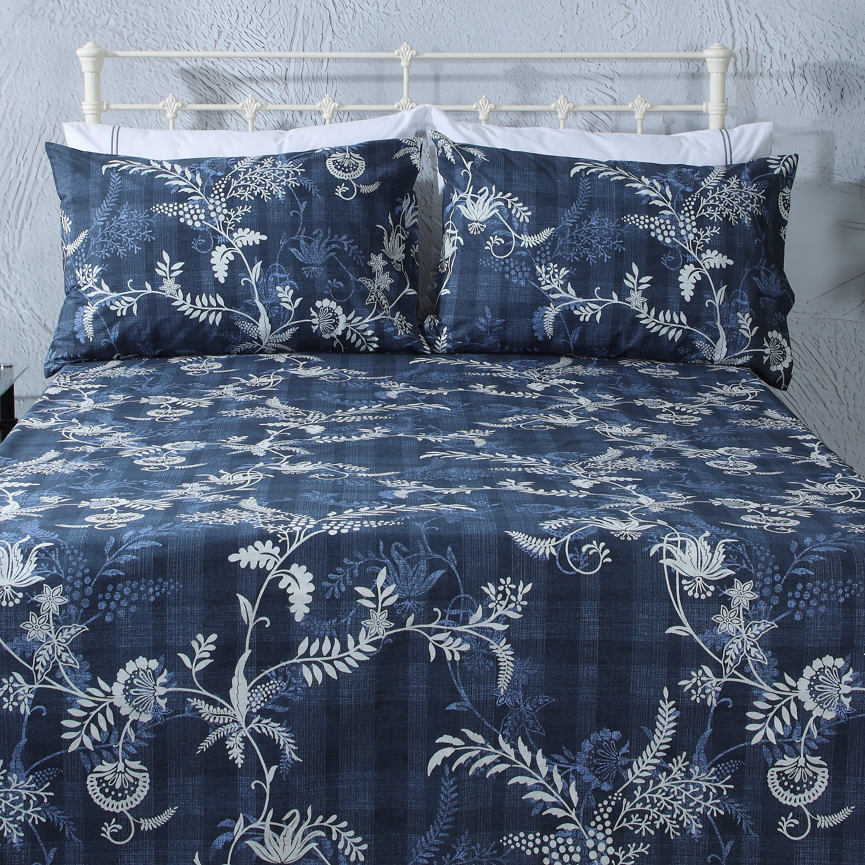 ORGANIC COTTON PERCALE PRINTED SHEET SET - MIDNIGHT FOREST 250TC