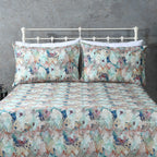 GOTS Certified Organic Cotton Percale Printed Sheet Set Florentine 250TC - Full Bed View. Whites of London 