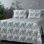 Florentine Percale Reversible Quilt Set - Full Bed Dark Styled View