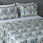 Florentine Percale Reversible Quilt Set - Light Background Bed Styling