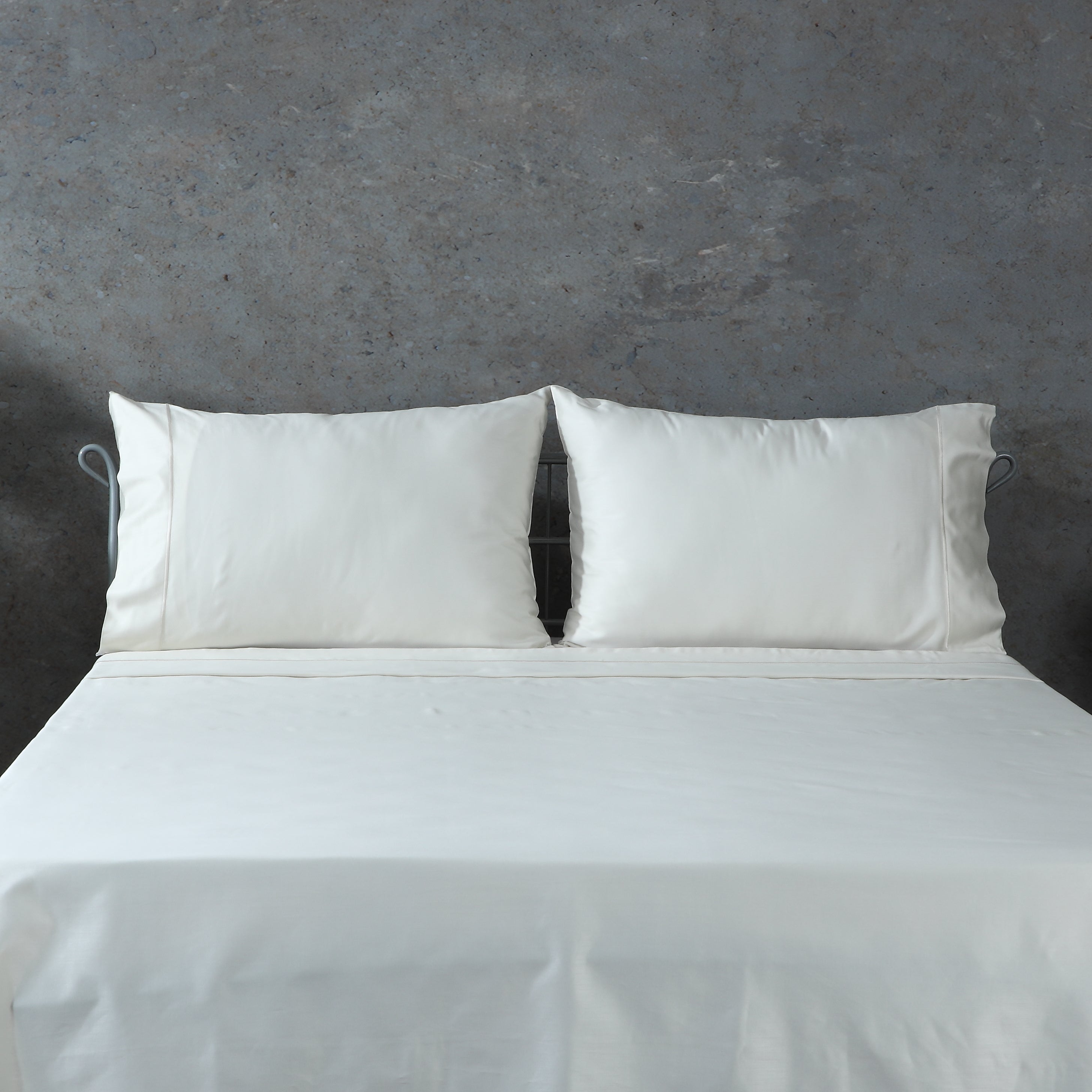 BAMBOO COTTON SHEET SET EMBROIDERED - 375TC IVORY