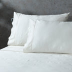 BAMBOO COTTON SHEET SET EMBROIDERED - 375TC IVORY