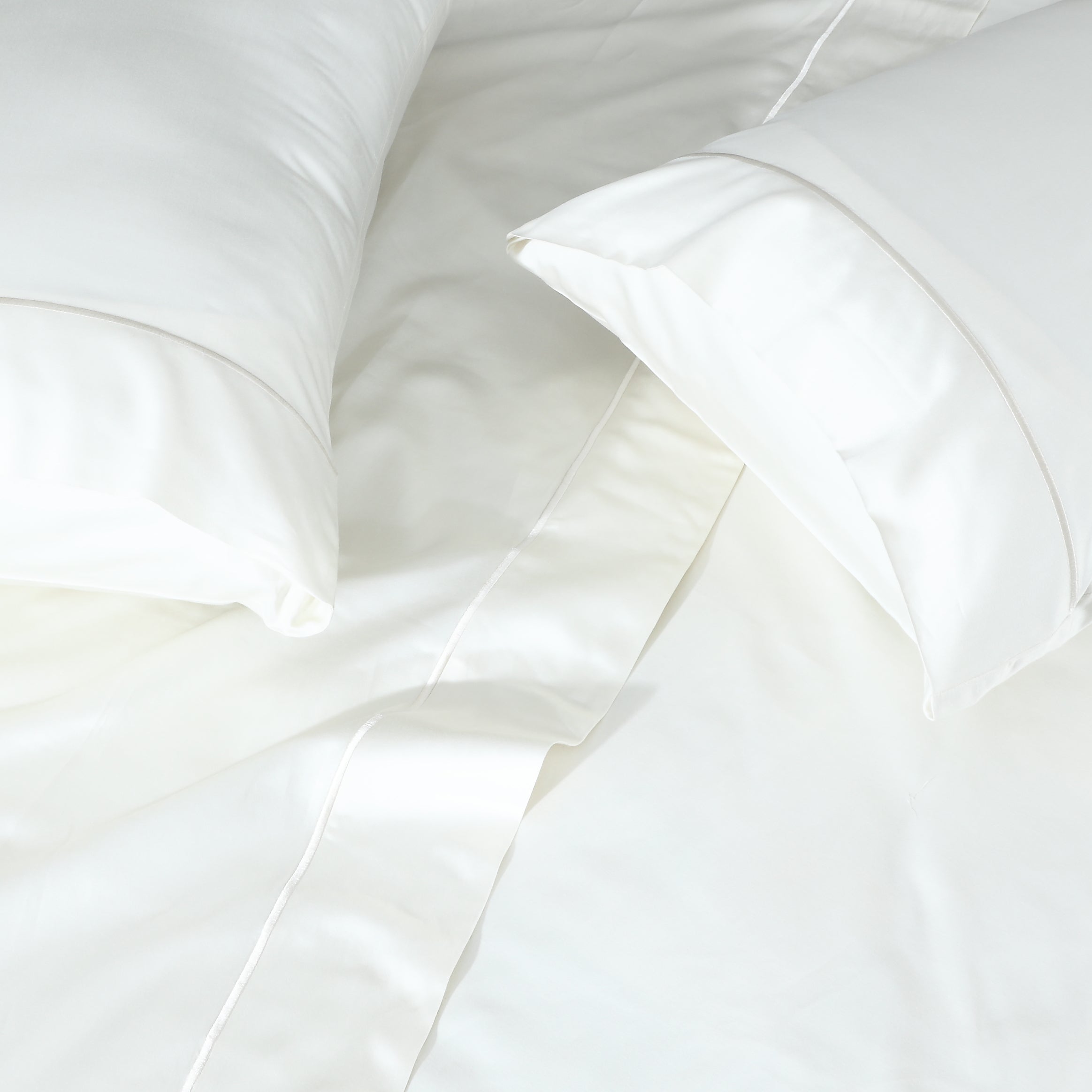 BAMBOO COTTON SHEET SET EMBROIDERED - 375TC IVORY