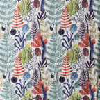 CLOSE UP OF WHITES OF LONDON NZ - REVERSIBLE COTTON BEDSPREAD SET - BOTANICAL MIST SIDE 