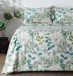 WHITES OF LONDON NZ - REVERSIBLE COTTON BEDSPREAD SET - EVERGREEN MEDLEY SIDE 