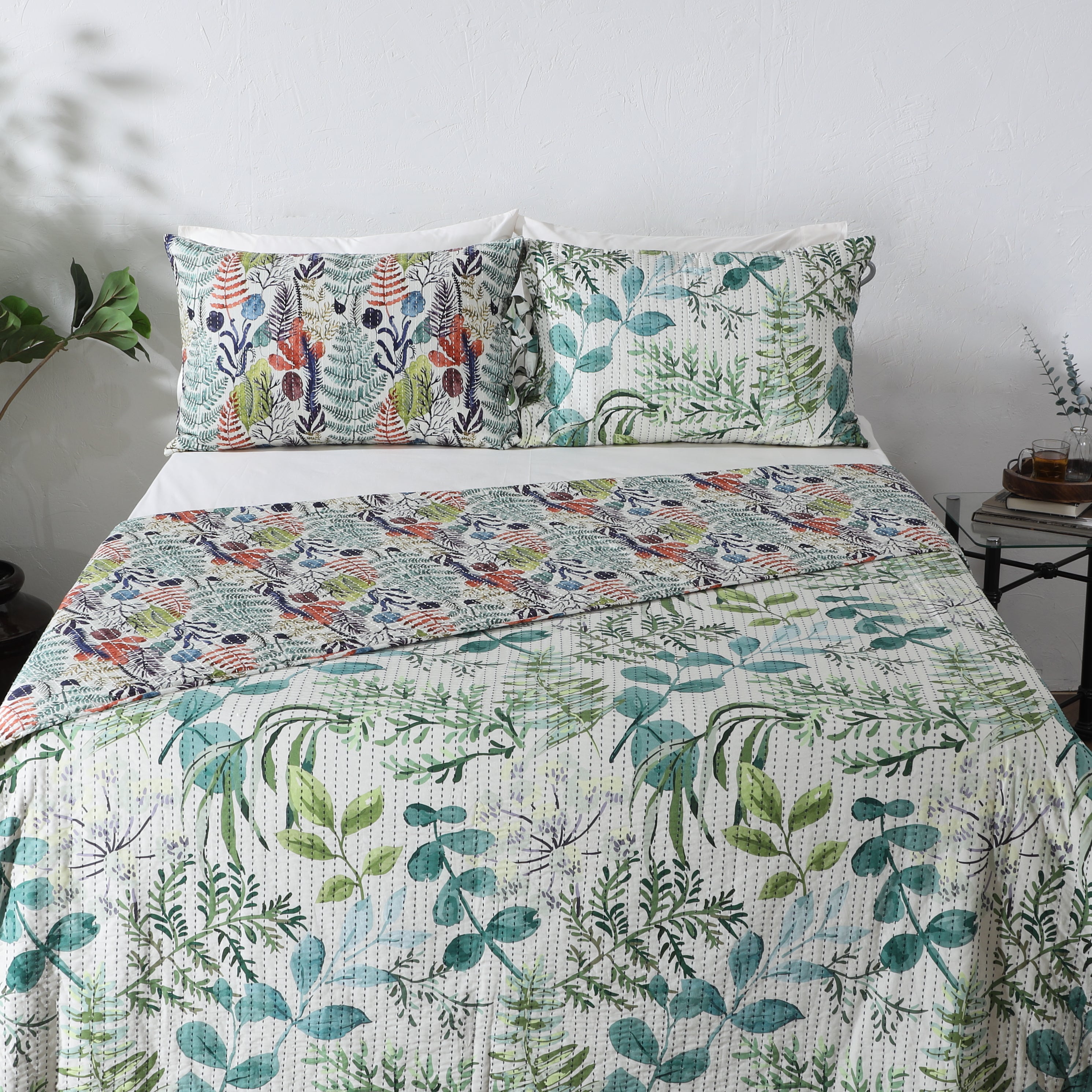 WHITES OF LONDON NZ - REVERSIBLE COTTON BEDSPREAD SET -BOTH SIDES 