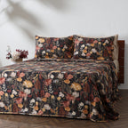 side view of REVERSIBLE COTTON BEDSPREAD SET - EMBER GARDEN  by  Whites of London NZ