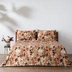 Savannah side of the REVERSIBLE COTTON BEDSPREAD SET - EMBER GARDEN  by  Whites of London NZ