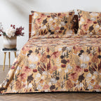 Reverse side showcasing Savannah  REVERSIBLE COTTON BEDSPREAD SET - EMBER GARDEN  by  Whites of London NZ