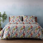 full bed image of Whites of London NZ REVERSIBLE PRINTED DUVET COVER SET - BOTANICAL BLISS 250TC 