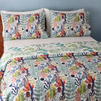 Whites of London NZ REVERSIBLE PRINTED DUVET COVER SET - BOTANICAL BLISS 250TC showcasing pillowcases
