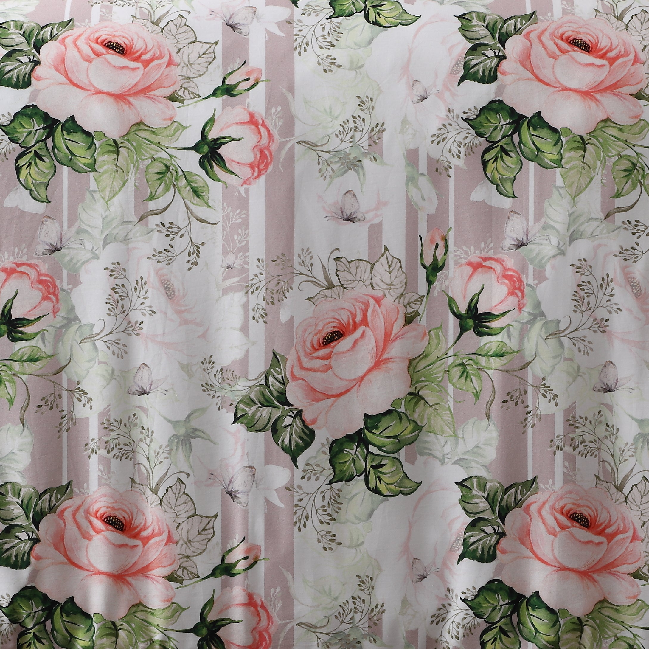 close up image Whites of London NZ REVERSIBLE PRINTED DUVET COVER SET - WHISPERING ROSE 250TC 