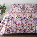 left hand side Whites of London NZ REVERSIBLE PRINTED DUVET COVER SET - FLUTTER 250TC