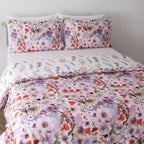 fluter with reversible side view of Whites of London NZ REVERSIBLE PRINTED DUVET COVER SET - FLUTTER 250TC
