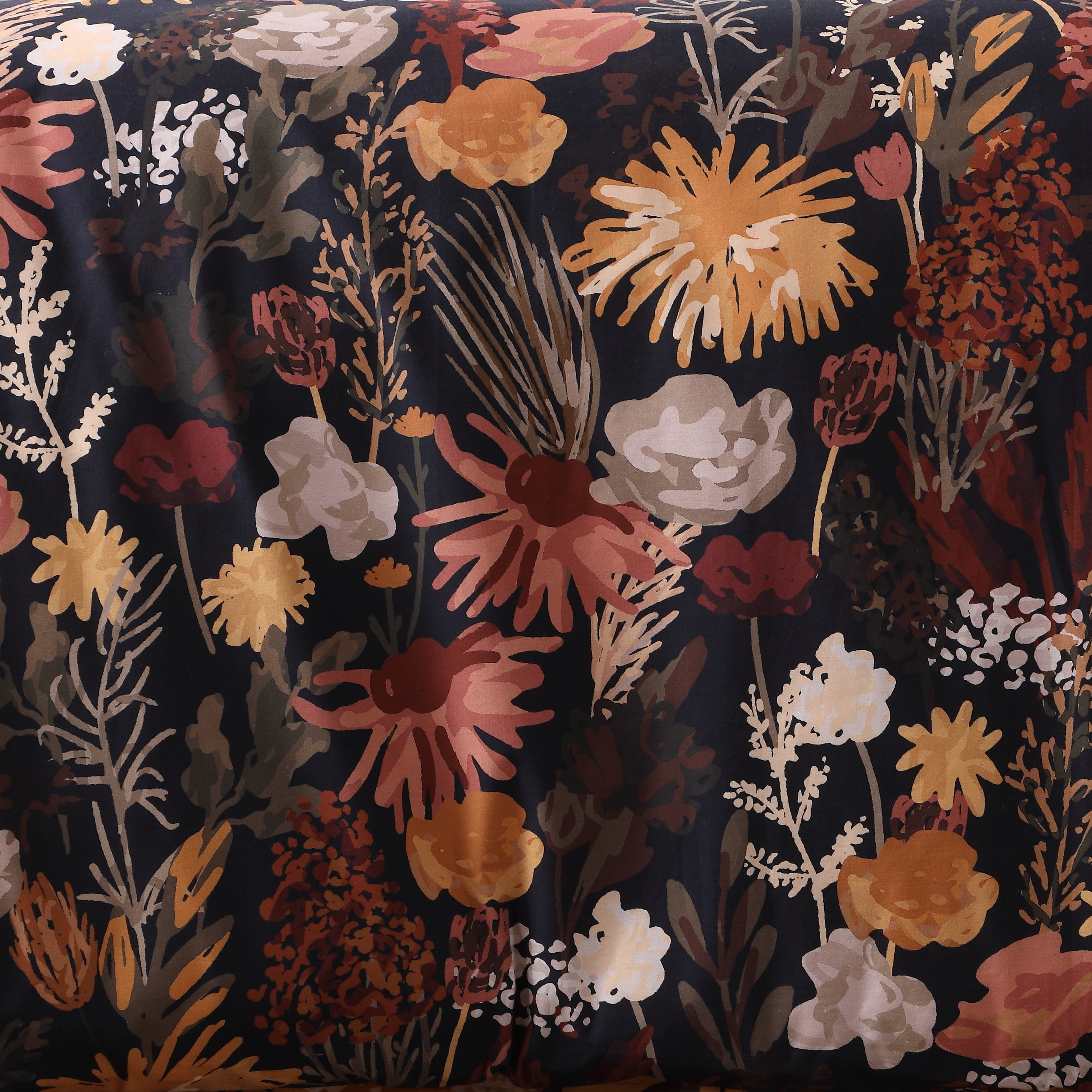 close up of Whites of London NZ REVERSIBLE PRINTED DUVET COVER SET - EMBER GARDEN 250TC 