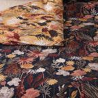 close up of both prints - Whites of London NZ REVERSIBLE PRINTED DUVET COVER SET - EMBER GARDEN 250TC 