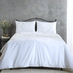 SORRENTO 250 TC PERCALE 100% ORGANIC COTTON EMBROIDERED DUVET COVER SET