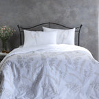 Sorrento — organic cotton percale ornate leaf embroidered design duvet cover set, 200 TC