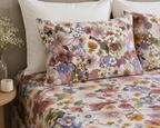 close up view of Whites of London NZ Serenity GOTS certified Organic Cotton Percale Printed Sheet Set 250TC 