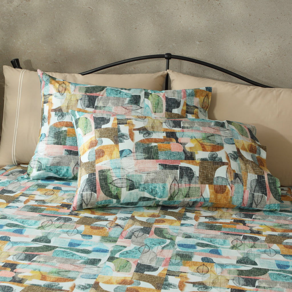 250 TC PERCALE ORGANIC PRINTED SHEET SET - FOLIAGE