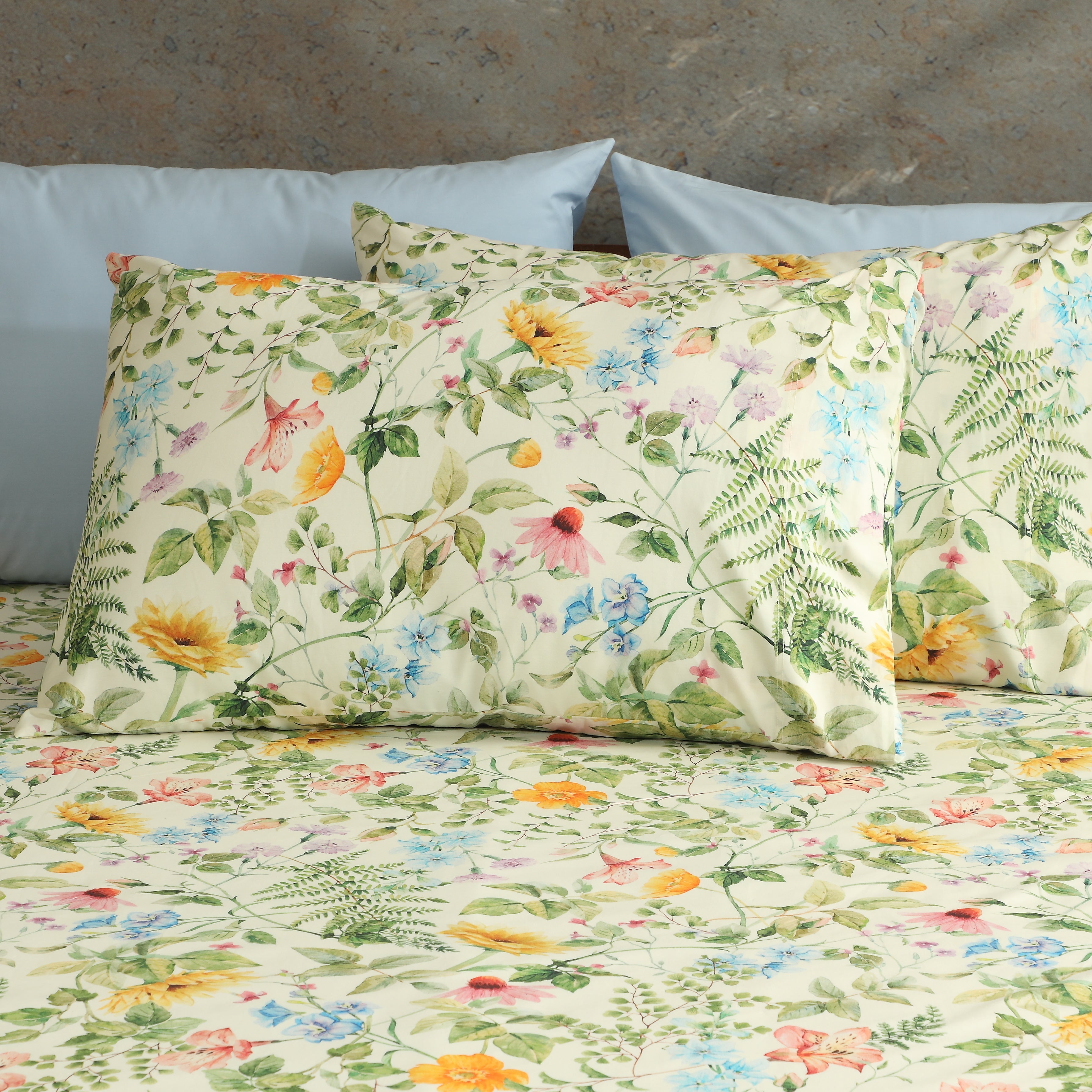 250 TC PERCALE ORGANIC PRINTED SHEET SET - GARDEN WALK