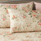 close up ORGANIC COTTON PRINTED FITTED SHEET SET -  ROSETTE 250TC